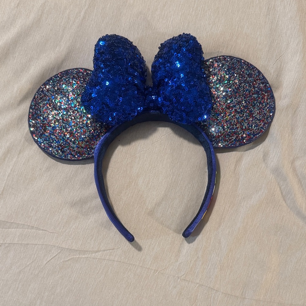 Disney Blue and Multicolor Sequin Minnie Mouse Ears